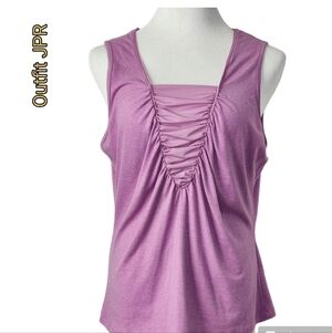 Outfit JPR tank top shirred lace trim comfy sleeveless sz xl nwt